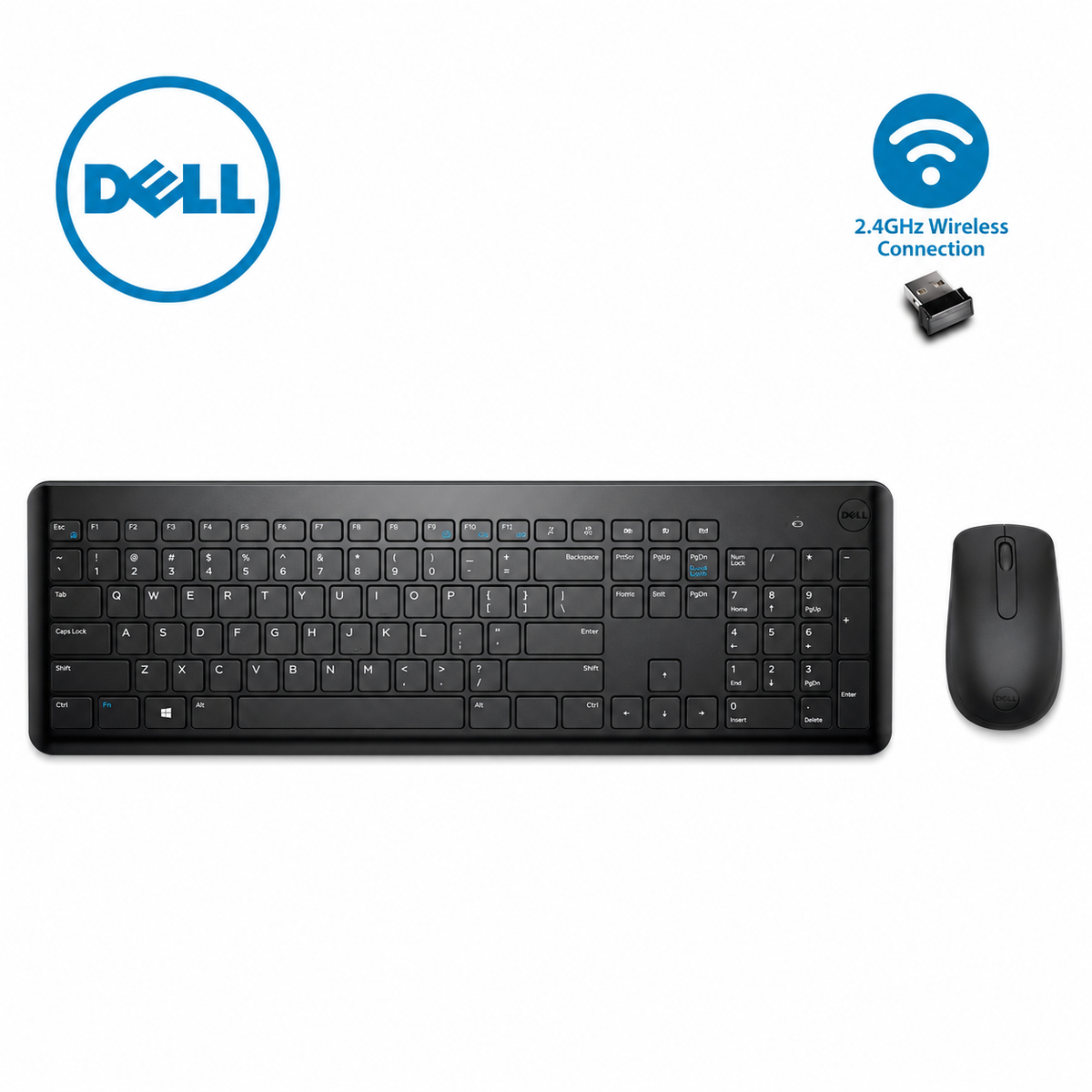 Dell KM3322W Wireless USB Keyboard and Mouse Combo Black