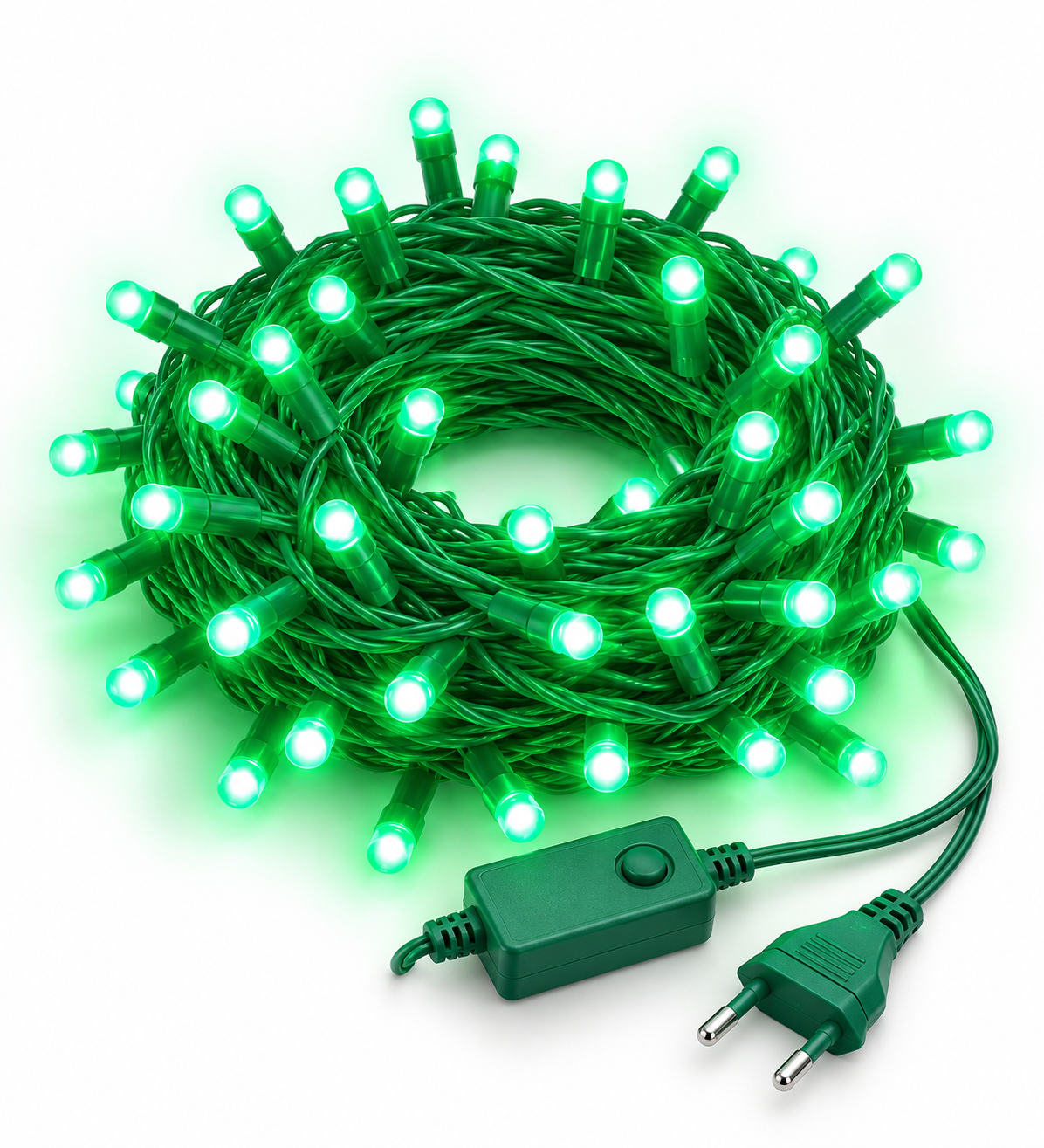 Bright Green LED Fairy String Lights with Plug & Controller for Festival, Home, Christmas & Party Decoration