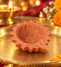 Terracotta Clay Diya for Diwali Decoration - Pack of 6, Traditional Handmade Earthen Oil Lamps for Festive Home Decor