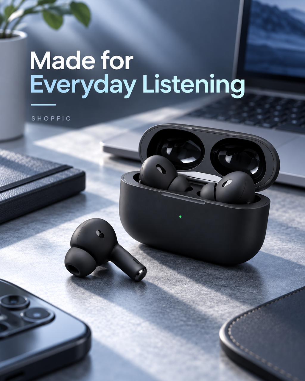 Premium Wireless Earbuds – Comfortable In-Ear Design with Soft Silicone Tips