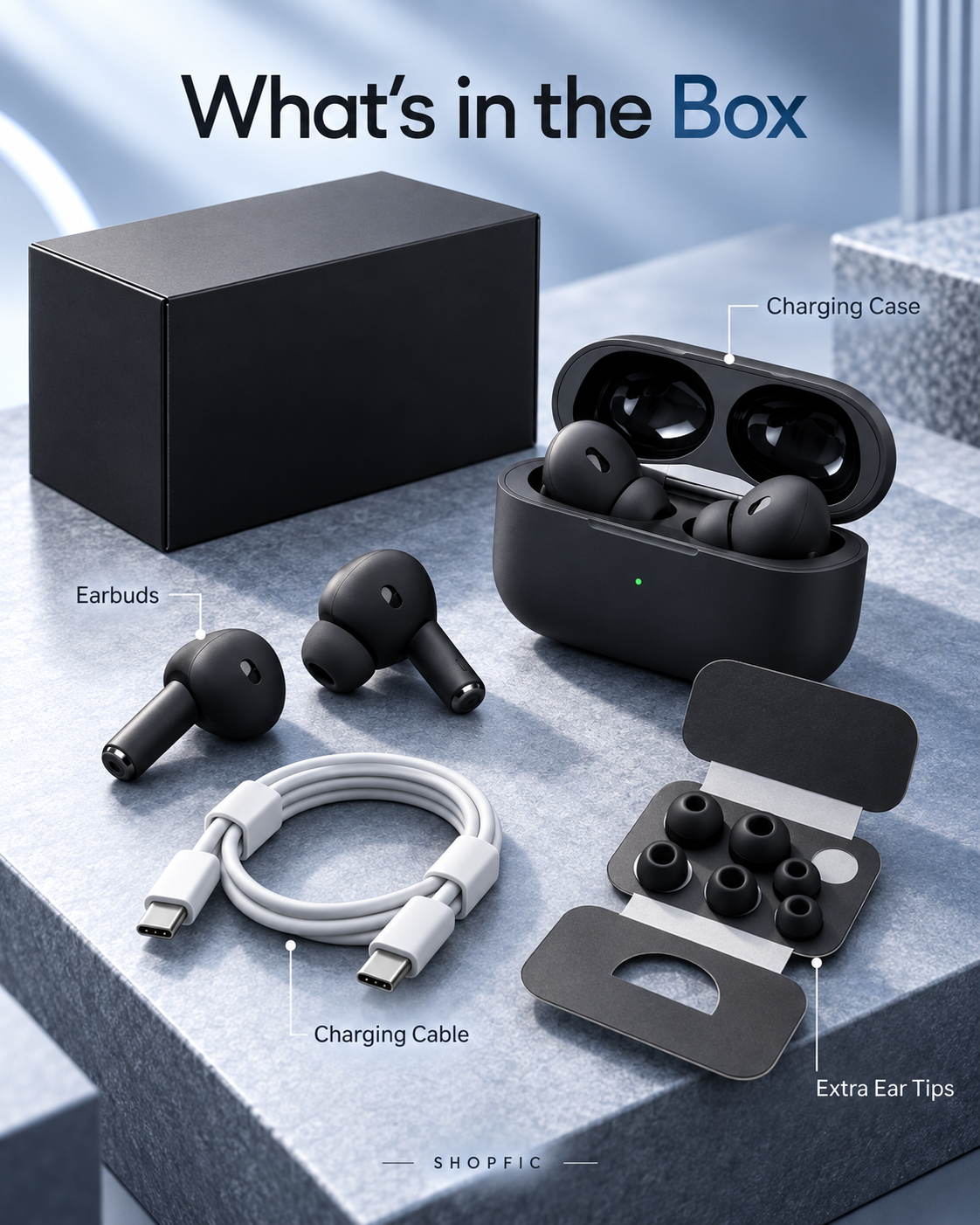 Premium Wireless Earbuds – Comfortable In-Ear Design with Soft Silicone Tips