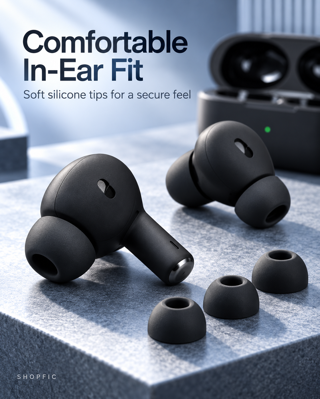Premium Wireless Earbuds – Comfortable In-Ear Design with Soft Silicone Tips