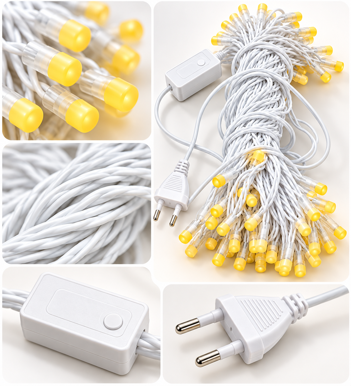 DZK 12 Meter (40 Feet) 72 LED Warm White LED String Light