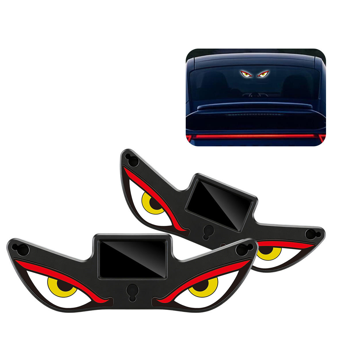 Devil Eyes Solar LED Car Light | Type-C Rechargeable Car Windshield Decorative Light