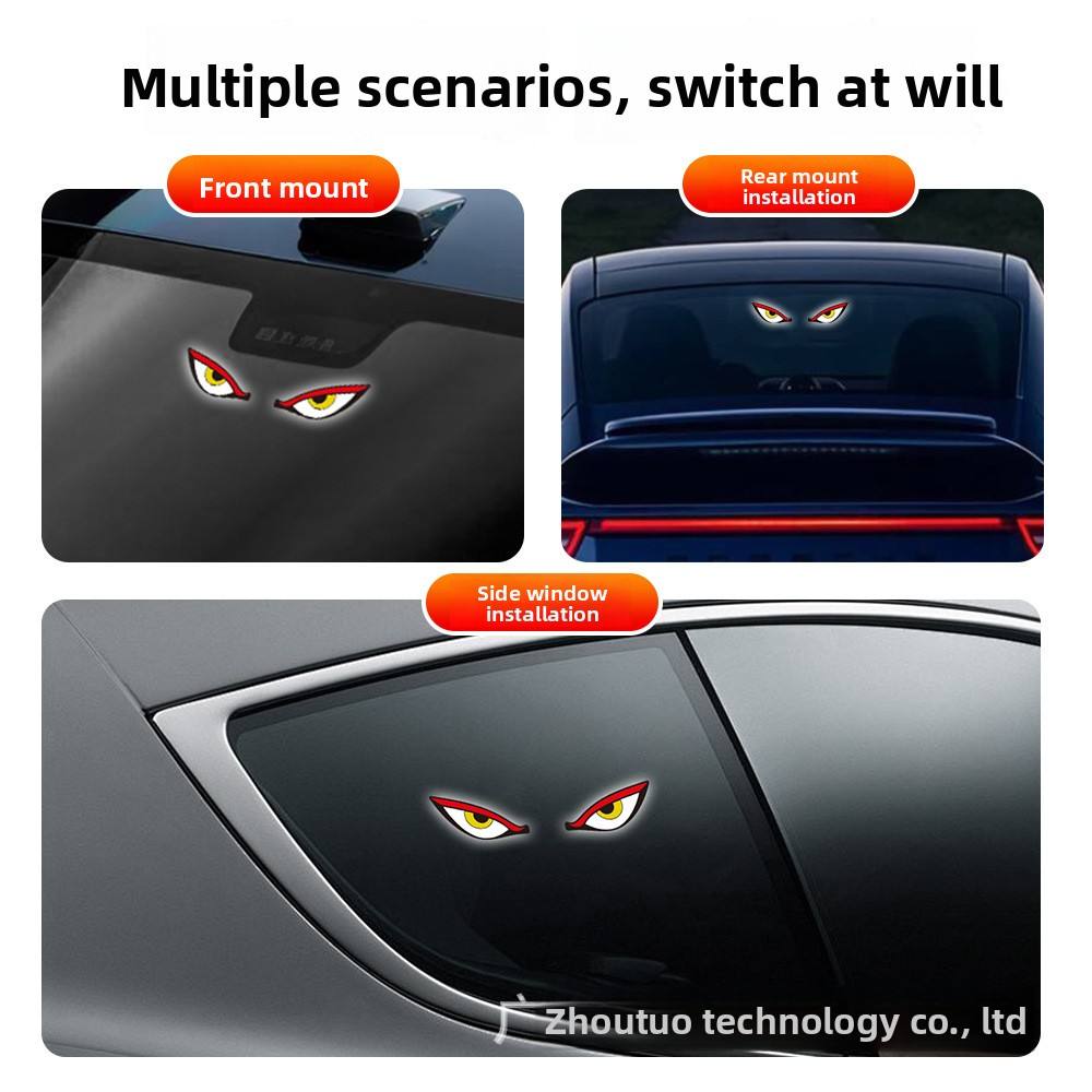 Devil Eyes Solar LED Car Light | Type-C Rechargeable Car Windshield Decorative Light