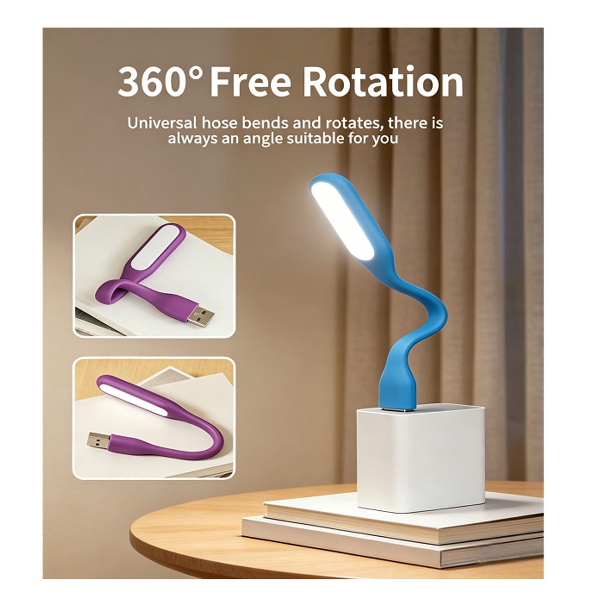 DZK Flexible USB LED Mini Reading Light