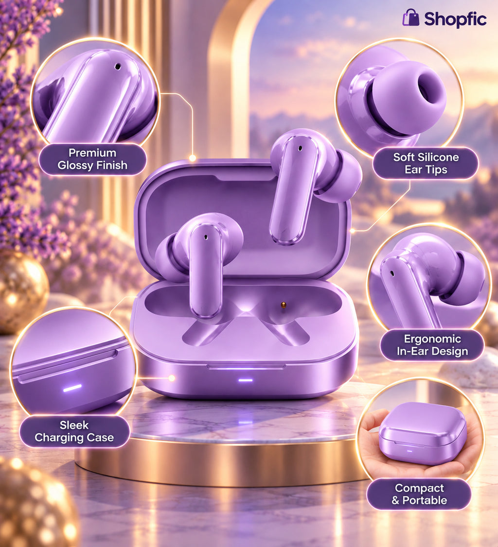 Premium True Wireless Bluetooth Earbuds with Charging Case | Stylish TWS In-Ear Earphones for Music, Calls & Everyday Use