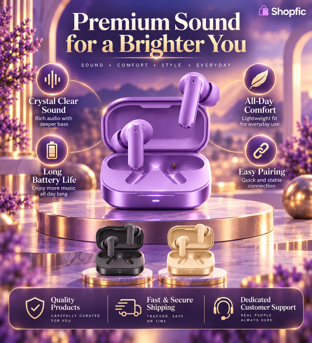 Premium True Wireless Bluetooth Earbuds with Charging Case | Stylish TWS In-Ear Earphones for Music, Calls & Everyday Use