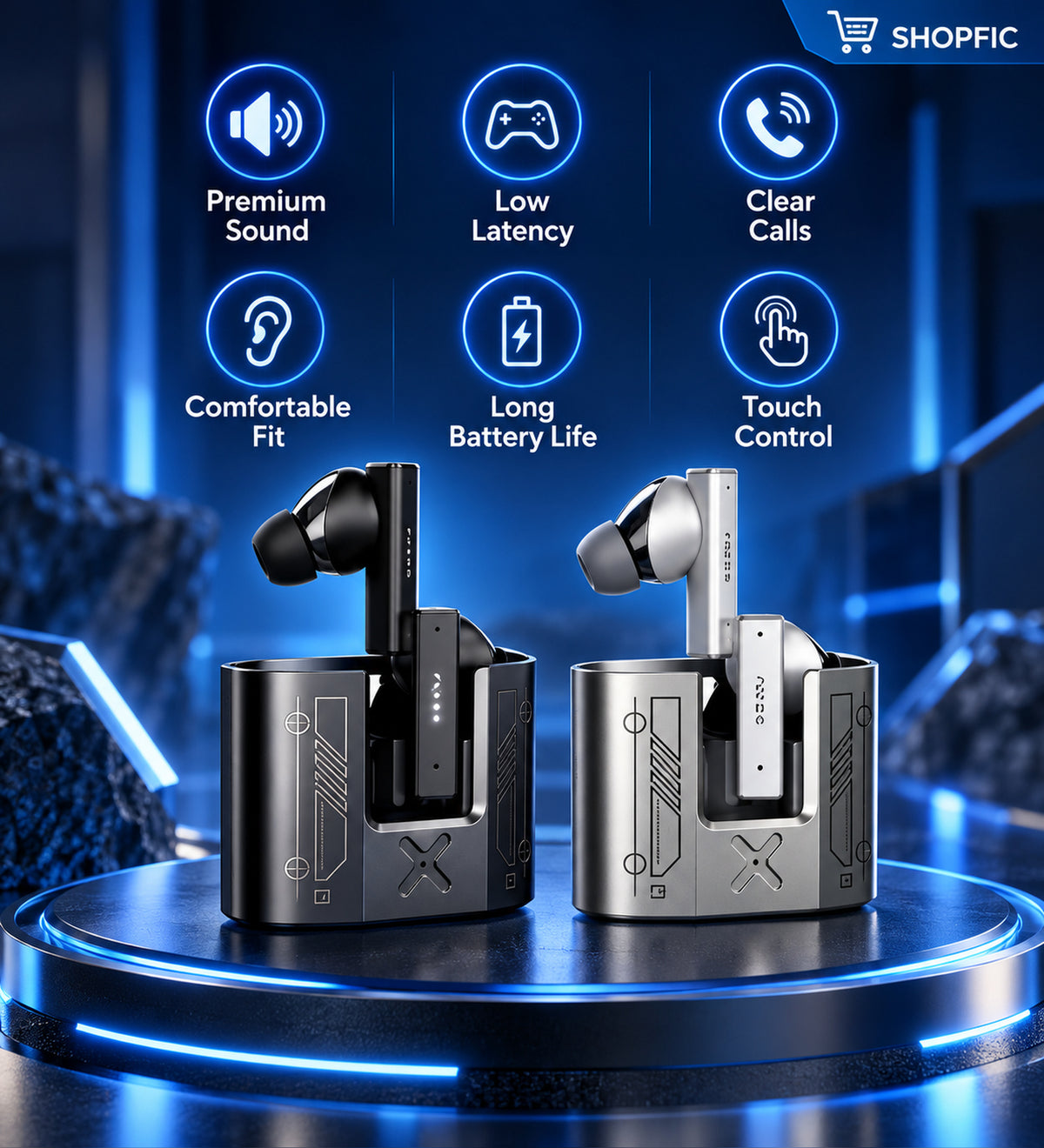 Premium True Wireless Bluetooth Earbuds with Stylish Charging Case | Comfortable In-Ear TWS Earphones for Music, Calls & Daily Use