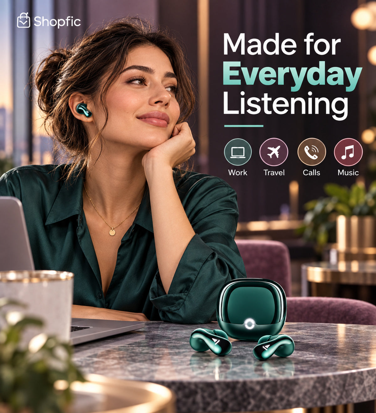Premium True Wireless Bluetooth Earbuds with Charging Case | 50 Hours Playback, ENC Calling, Low Latency & Touch Controls