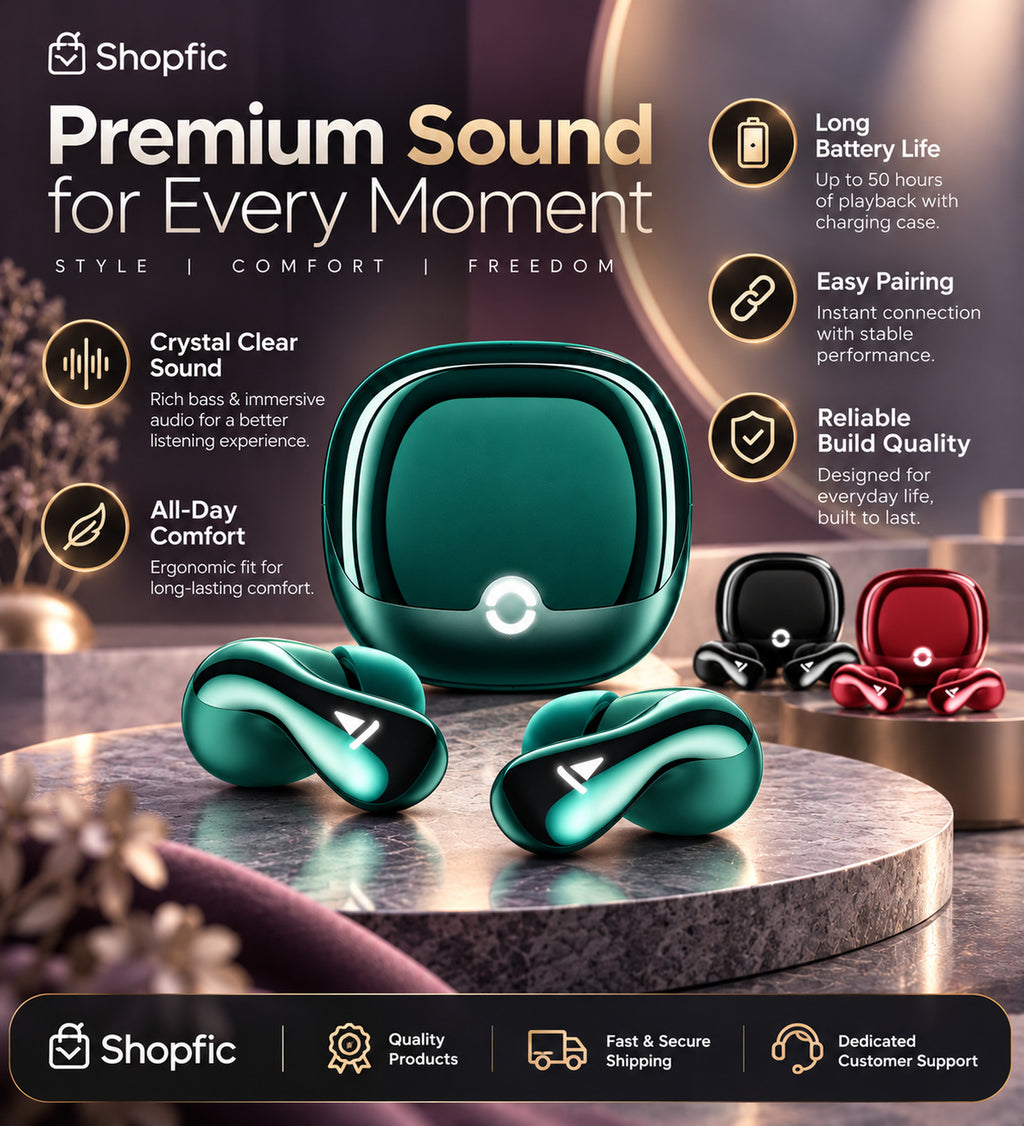 Premium True Wireless Bluetooth Earbuds with Charging Case | 50 Hours Playback, ENC Calling, Low Latency & Touch Controls
