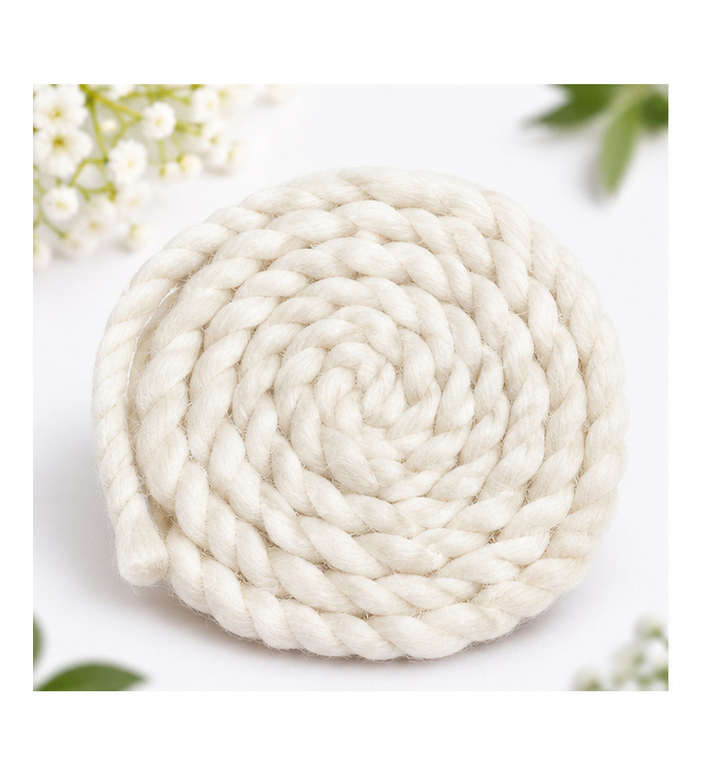 PremiumPack of 5 Cotton Diya Wick Roll | White Cotton Batti for Diya, Pooja, Aarti, Temple & Festival Use