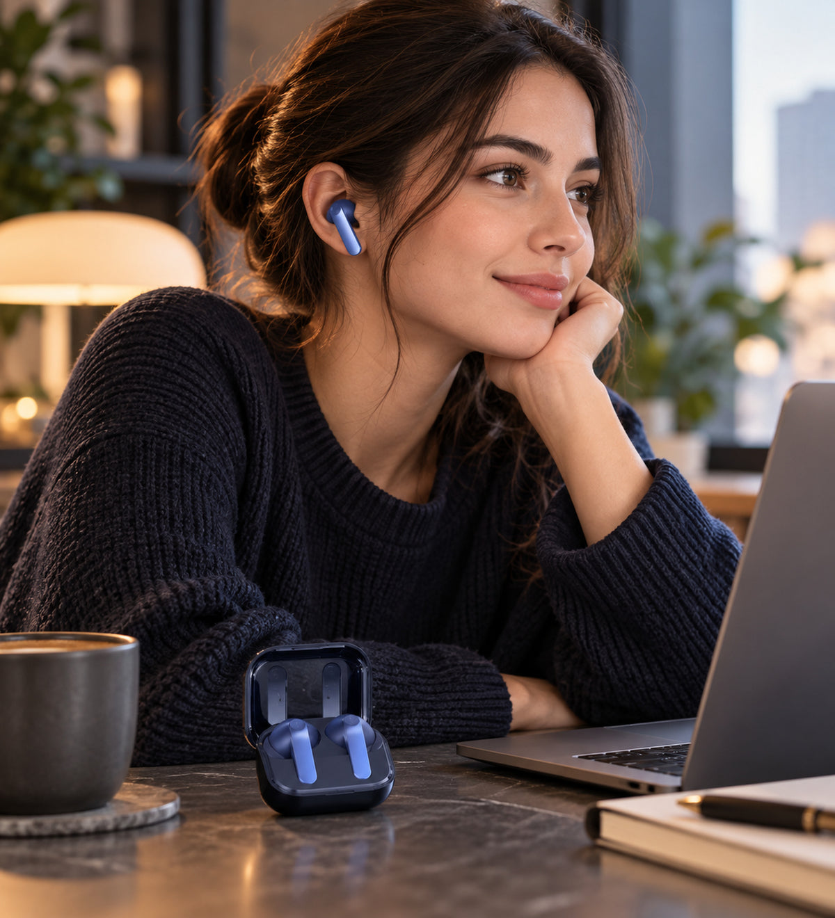 Premium Wireless Bluetooth Earbuds with Noise Cancellation, Touch Control & Charging Case | TWS Earphones for Music & Clear Calling