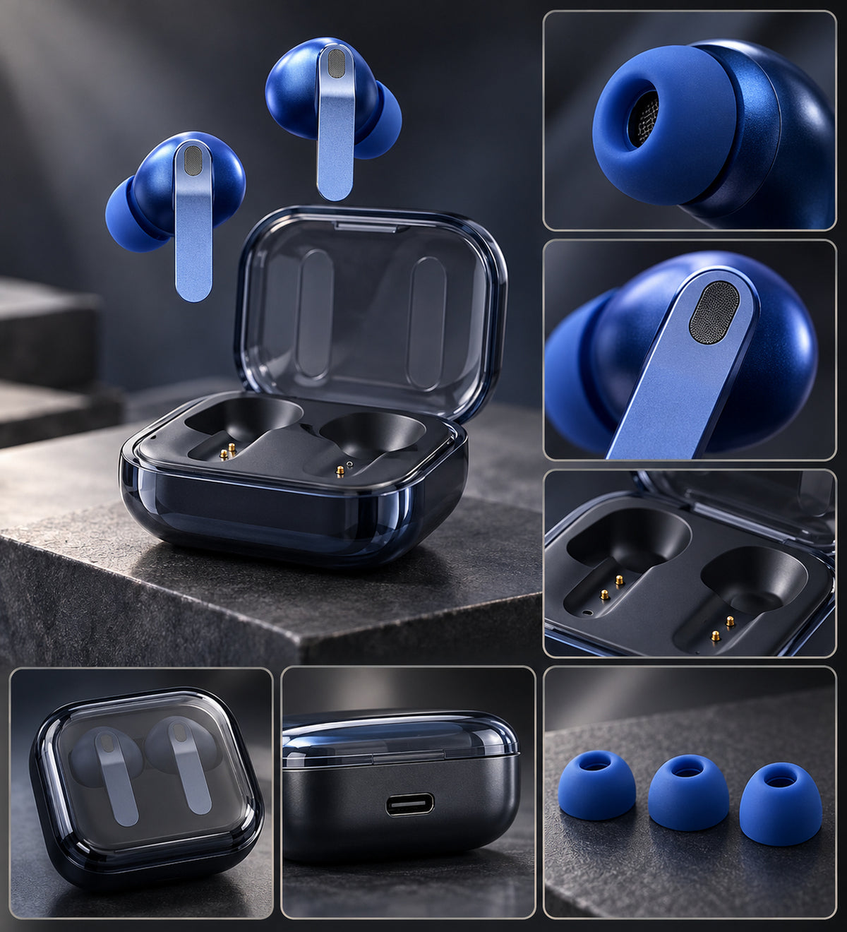 Premium Wireless Bluetooth Earbuds with Noise Cancellation, Touch Control & Charging Case | TWS Earphones for Music & Clear Calling