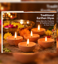 Traditional Terracotta Clay Diya Pack OF 12 | Handmade Earthen Deepak for Diwali, Pooja, Rangoli & Home Decor