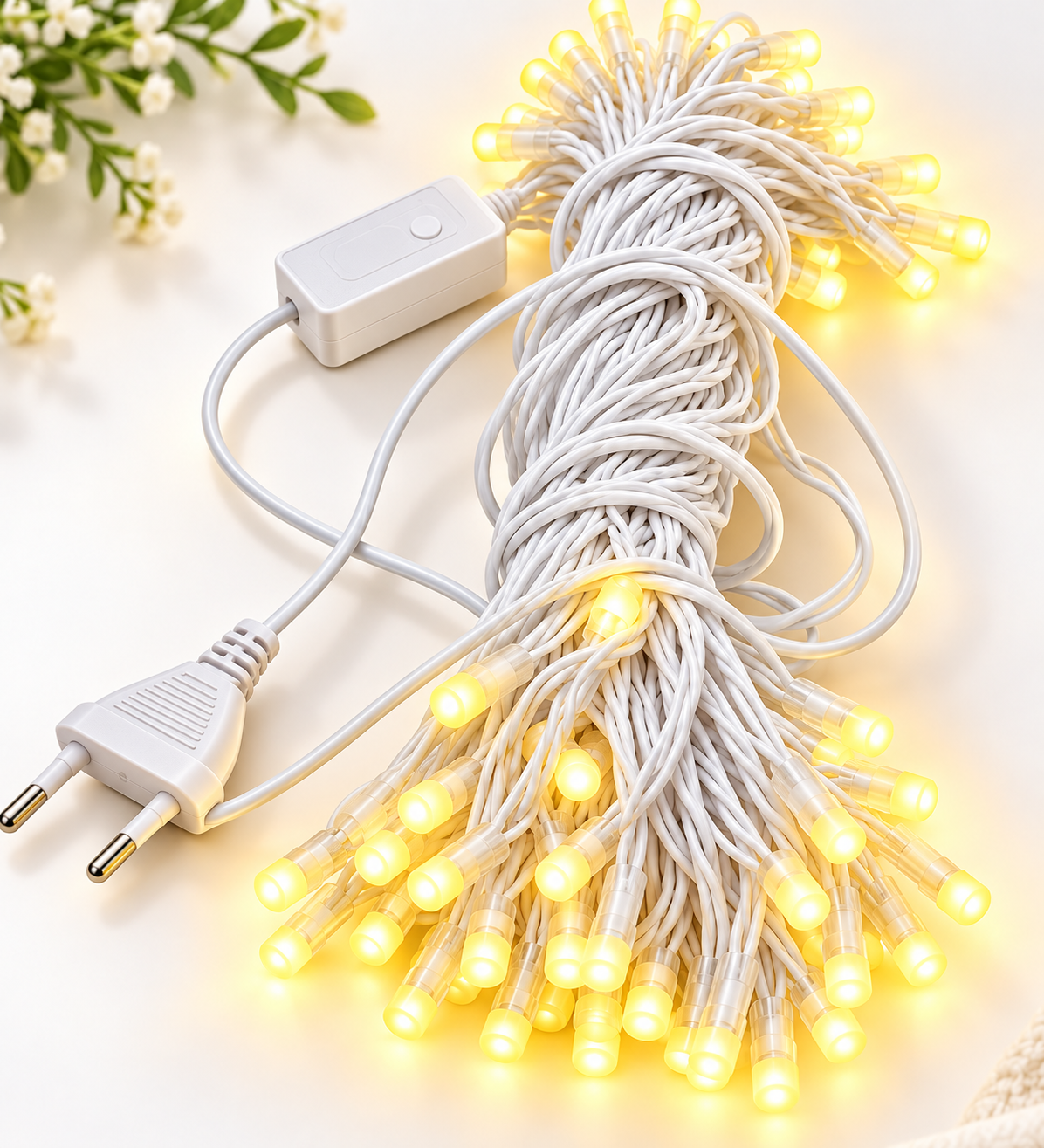 DZK 12 Meter (40 Feet) 72 LED Warm White LED String Light